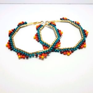 Beaded hoop earrings
